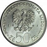 RR-, 50 złotych 1981, Sikorski, DESTRUKT - DOUBLE DIE, wariant