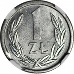 R-, 1 złoty 1989, DESTRUKT - błąd wykrojnika