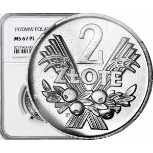 R-, 2 złote 1970, jagody, mega nota, PROOFLIKE