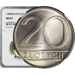 20 złotych 1988, nominał, menniczy