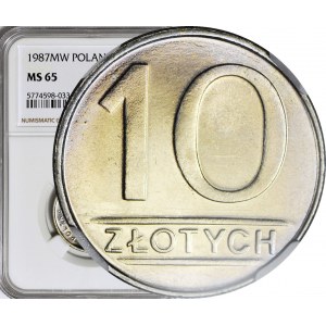 10 złotych 1987, nominał, menniczy