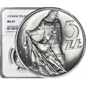 5 złotych 1974, Rybak, menniczy