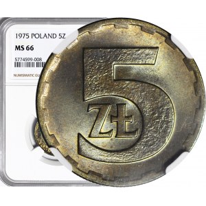 5 złotych 1975, nominał, menniczy