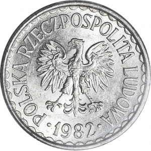 RR-, 1 złoty 1982 wąska data, b. rzadkie
