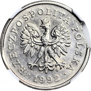 R-, 1 złoty 2009, DESTRUKT, poczwórny błąd wykrojnika, menniczy