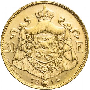 Belgia, Albert I, 20 franków 1914