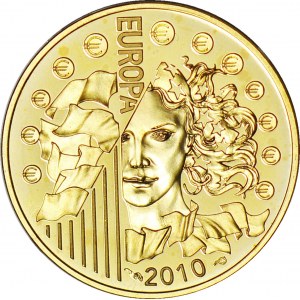 Francja, 50 euro 2010, Opactwo w Cluny, 1100-lecia Republiki Francuskiej