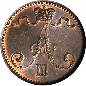 Finlandia, Okupacja rosyjska, Aleksander III, 1 Pennia 1893, rzadki rocznik