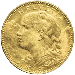 Szwajcaria, 10 franków 1916, piękne