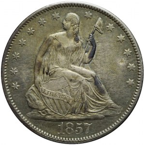 Stany Zjednoczone Ameryki (USA), 1/2 dolara, typ Seating Liberty, 1857, Filadelfia