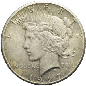 Stany Zjednoczone Ameryki (USA), 1 dolar 1927,Filadelfia, typ Peace, rzadki