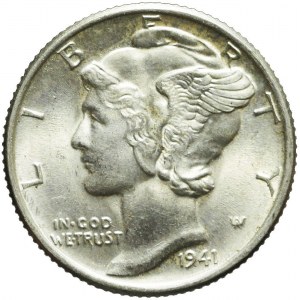 Stany Zjednoczone Ameryki (USA), 10 centów 1941, Filadelfia, piękne