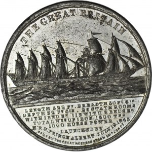 R-, Wielka Brytania, Królowa Wiktoria i Książę Albert, Medal 19 VII 1843, wodowanie SS Great Britain