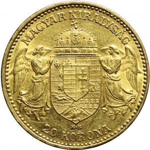 Węgry, 20 koron 1896, Franciszek Józef, Kremnica