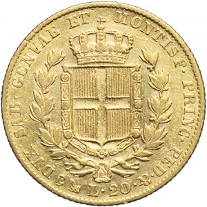 Włochy, Królestwo Sardynii i Neapolu, 20 lirów 1834