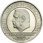 Niemcy, Republika Weimarska, 3 marki 1929, Berlin, Przysięga, Hindenburg, STEMPEL LUSTRZANY