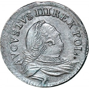 RR-, August III Sas, Grosz 1754 - litera H, anomalny, nie notowany