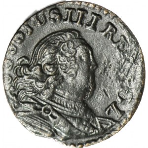 August III Sas, Szeląg 1754 H, wariant z broszą