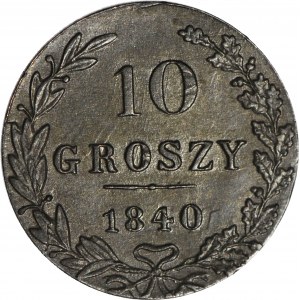 Królestwo Polskie, 10 groszy 1840, piękne