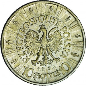 10 złotych 1934 orzeł URZĘDOWY, rzadki, piękny