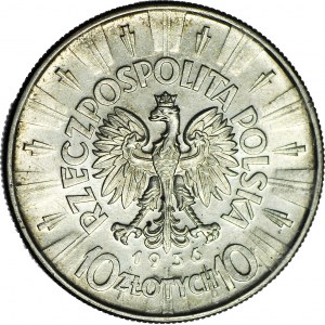 10 złotych 1936, Piłsudski, menniczy