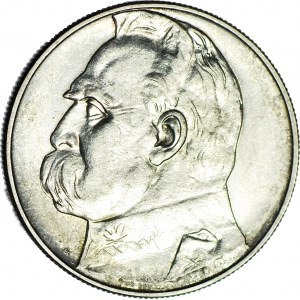 10 złotych 1937, Piłsudski, rzadszy rocznik, menniczy