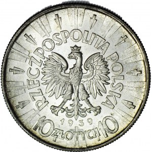 10 złotych 1939, Piłsudski, menniczy