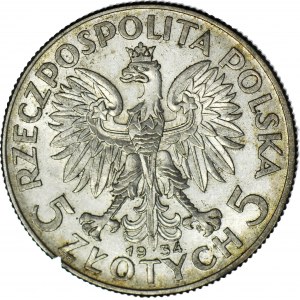 5 złotych 1934, Głowa, piękny