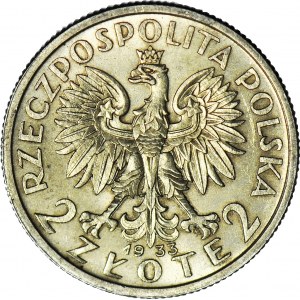 2 złote 1933, Głowa, mennicza