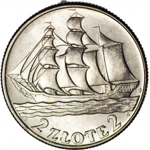 2 złote 1936, Żaglowiec, menniczy