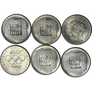 Zestaw 6 szt. 200 zł 1974-76, Faszyzm, Olimpiada, XXX lat PRL