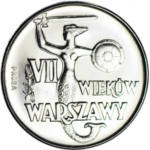 10 złotych 1965, PRÓBA, nikiel, VII wieków Warszawy - Syrenka