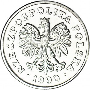 50 złotych 1990, PRÓBA nikiel, PIERWSZA PRÓBNA MONETA III RP