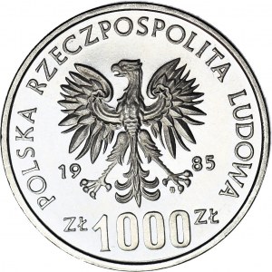 1000 złotych 1985, PRÓBA, nikiel, Pomnik-Szpital Centrum Zdrowia Matki Polki