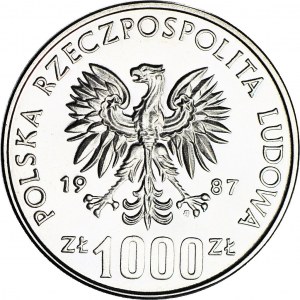 1000 złotych 1987, PRÓBA, nikiel, Igrzyska Seul - łucznictwo