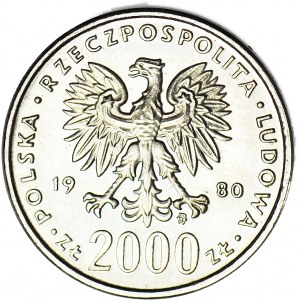 2000 złotych 1980, PRÓBA, nikiel, Lake Placid