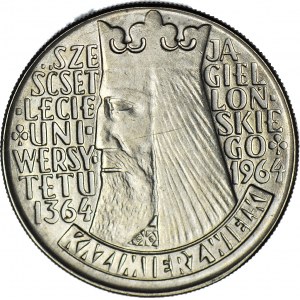 10 złotych 1964 Kazimierz Wielki, wklęsły, DESTRUKT - DOUBLE DIE