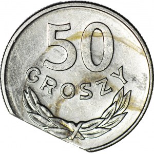 50 groszy 1986, DESTRUKT, końcówka blachy