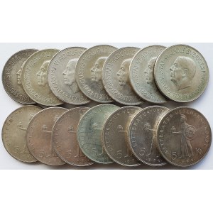 Srebro, Zestaw 20 sztuk monet Szwecja 5 koron 1962, Gustaw VI Adolf, 80 urodziny