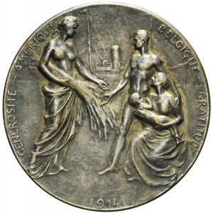 Belgia, Medal Wdzięczności dla Stanów Zjednoczonych, 1914
