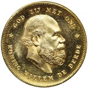 Holandia, 10 guldenów 1877, Wilhelm III