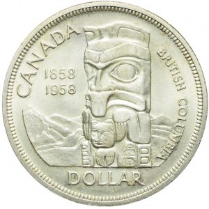 Kanada, Elżbieta II, 1 dolar 1958, Kolumbia Brytyjska