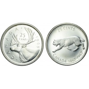 Kanada, Zestaw dwóch monet 25 centów, piękne