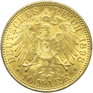 Niemcy, Prusy, 10 marek 1898, Wilhelm II, Berlin, piękne