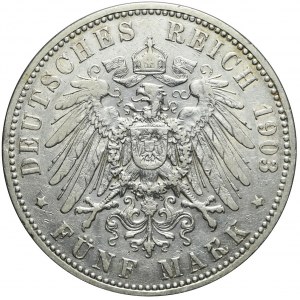 Niemcy, Prusy, 5 marek 1903 A, Wilhelm II, Berlin