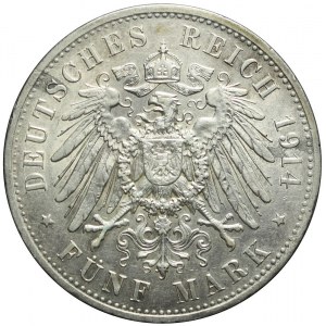 Niemcy, Prusy, 5 marek 1914 A, Wilhelm II, Berlin