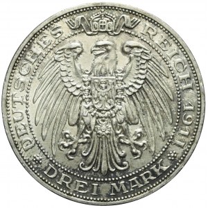 Niemcy, 3 marki 1911, Berlin, 100 lecie Uniwersytetu we Wrocławiu