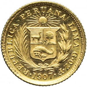 Peru, 1/5 libre 1907
