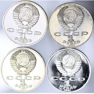 ZSRR, zestaw 4szt. 1 rubel 1986-87. stempel lustrzany