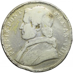 Watykan, Pius IX, 5 lirów 1854 R, Rzym